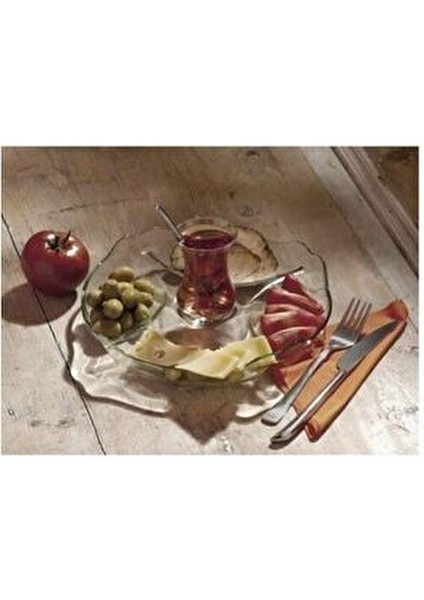 Patiserrie Bölmeli Tabak Şeffaf Cam Malzeme 302 cc Hacim 42 mm Yükseklik