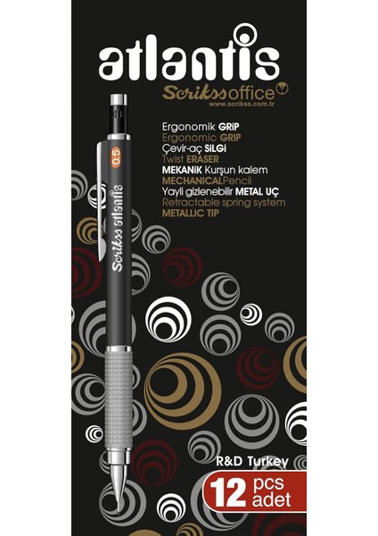 Versatil 0.7 mm 12'li Ambalaj Siyah