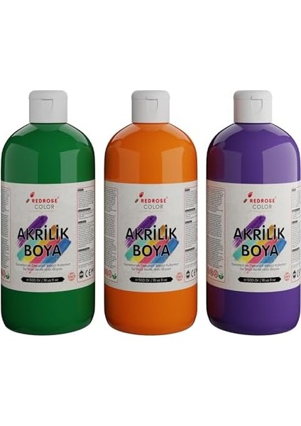 Rose Yeşil, Mor, Turuncu Akrilik 3'lü Set 3X500 gr fiyatları