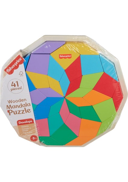 Ahşap Mandala Yapboz Yürüme Çağındaki Çocuklar Için 40 Ahşap Parçadan Oluşan Geometrik Mandala Yapboz Blokları HXT94