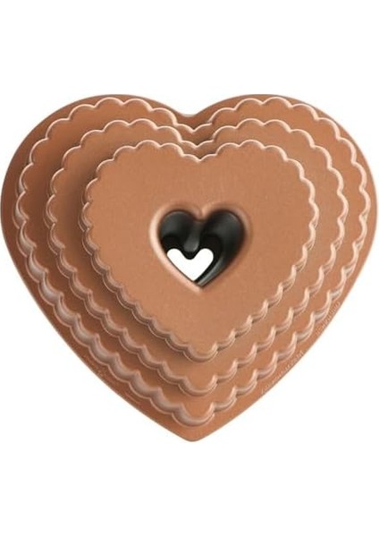 Ware Cast Bundt Bakeware Katmanlı Kalp, 12, Şekerleme modelleri