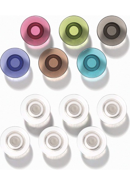 Güçlü Mıknatıslar, Cam Beyaz Tahta, Kuru Silme Tahtası, Büyük, Çeşitli Renkler, 12'li Paket (85393)