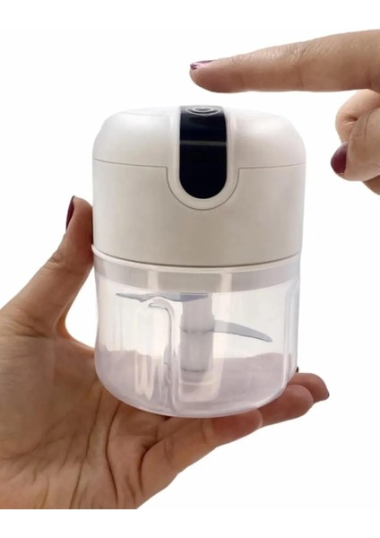 Yeni Nesil Şarjlı Sarımsak Rondosu 3 Bıçaklı Pratik Mini El Rondosu Mini Rondo 250ML
