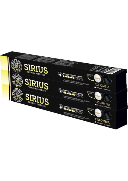 Sirius Premium Single Kapsül Kahve Colombia (Nespresso Uyumlu) 3lü Set (30 Kapsül) modelleri
