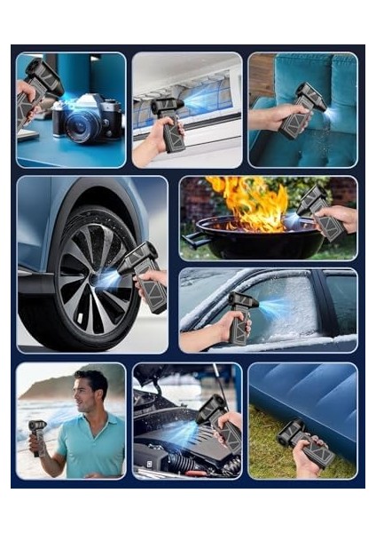 Süper Güçlü Üfleyici Şarjlı Fan Turbo 130000 Rpm Güçlü Fan Üfleyici Turbo Jet Toz Üfleyici Basınçlı Temizleyici modelleri