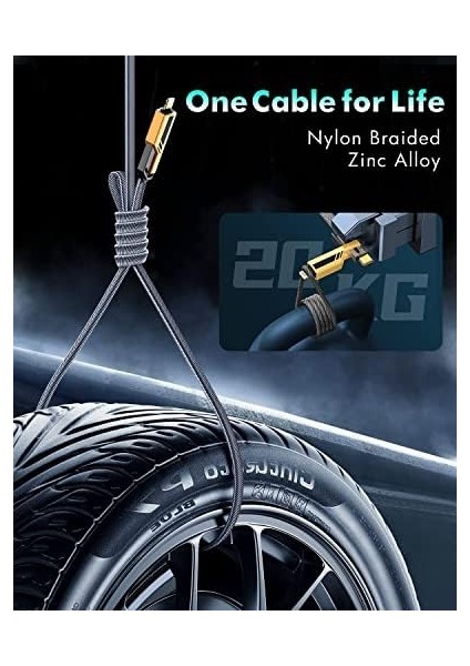 4 In 1 Usb+C Type C To Lightning Şarj Kablosu, Metal Başlık Sağlam Kopmaz Kablo 100 W Pd Hızlı Şarj Ios Typec USB iphone fiyatları