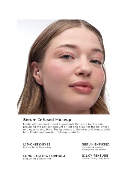 Cream Co. Allık Ruj Göz Farı Glow Tint Soft Mocha, Nemlendirici Makyaj, 504 Nude, Hyaluronik Asit Peptit