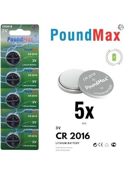 Lityum CR2016 Düğme Hücreli Pil, 3 V | 1 x Blister 5 Adet fiyatları