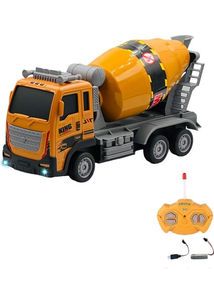 Kumandalı Şarjlı Full Fonksiyon Işıklı Inşaat Makineleri 27 Mhz 1:16 Ölçek ( Mikseri)