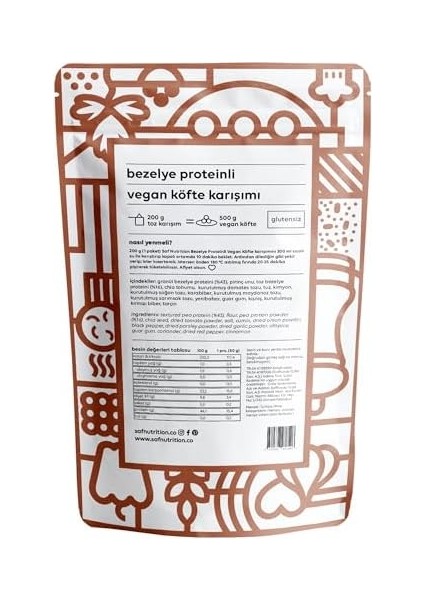Saf Bezelye Proteinli Vegan Köfte Karışımı, 200GR
