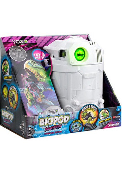 Biopod Inmotion Cyberpunk Dinozor Robot Beyaz Kapsül İçinde 18 Parça ile 5 Yaş ve Üstü İçin