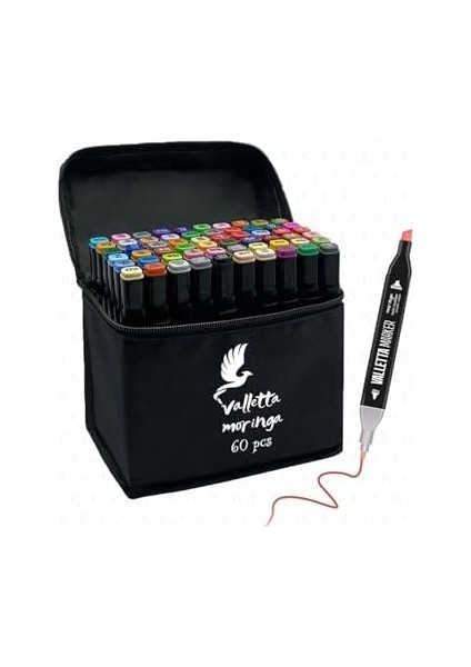 Moringa 60'lı Çift Taraflı Art Marker Keçeli Seti Çantalı fiyatları