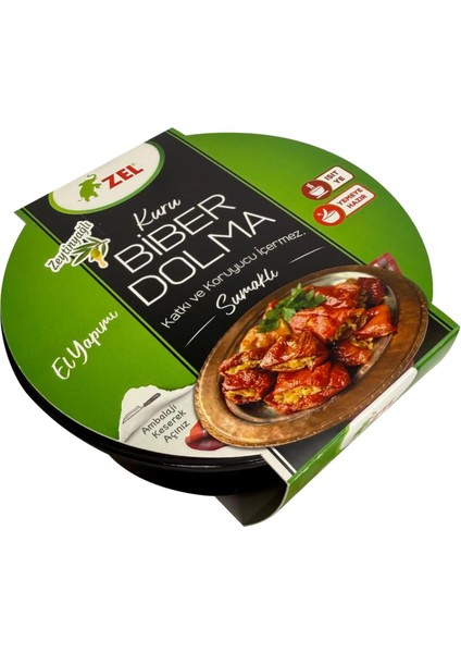Zel Zeytinyağlı Sumaklı Kuru Biber Dolma Evoh Tabak 250 G