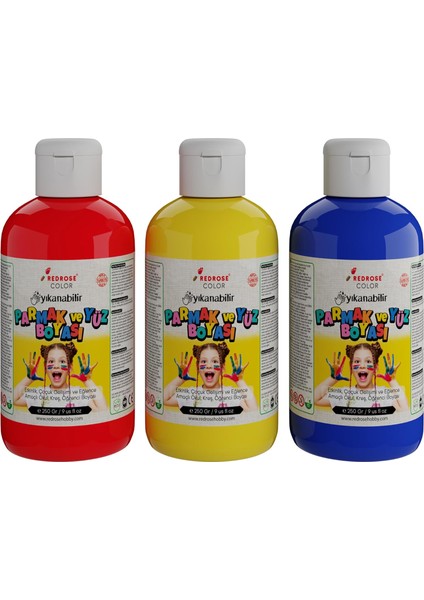 Rose Kırmızı, Mavi, Sarı Parmak 3'lü Set 3X250 gr