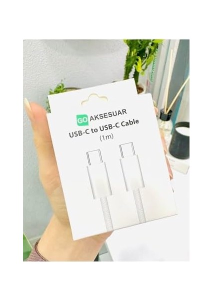 Go Aksesuar Usb-C To Usb-C 20W 1 Metre Hızlı Şarj Kopmaz Örgü Kablo 15-15PROMAX-16-16PROMAX-16PLUS modelleri