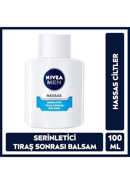 Nıvea Men Hassas Serinletici Tıraş Sonrası Balsam 100 Ml, Hassas Ciltler, Alkolsüz Formül, Hızlı Emilir