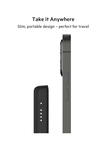 Manyetik Kablosuz Güç 2.5k ( ile Uyumlu Taşınabilir Şarj Cihazı, 2500 Mah Küçük Kapasiteli Kompakt Mini Hızlı Şarj, Usb-C - Usb-C Kablosu Dahil) - Siyah fiyatları