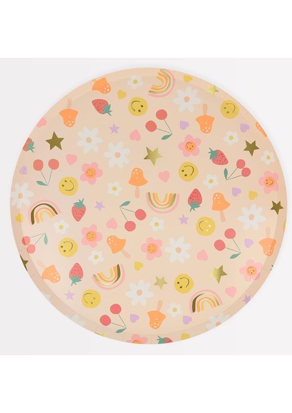 - Happy Face Dinner Plates - Mutlu Yüzler Tabaklar (X8)