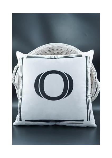 Harfli Kırlent Kılıfı Kadife 43X43 cm Çift Taraflı O Harfi Kedi Desenli Evlilik Teklifi Doğum Günü fiyatları