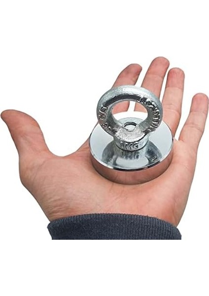 Güçlü Deniz Mıknatısı - Fishing Magnet - Daimi Çelik Mıknatıs - Halkalı Pot Mıknatıs - Kaplı - Paslanmaz - Kararma Yapmaz - Tuzlu Suya Dayanıklı (Ø60 mm (100 Kg)) modelleri
