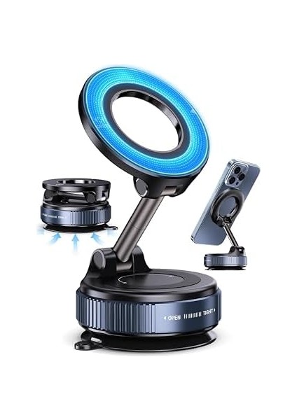 Geliştirilmiş Manyetik Vakum Araç Telefon Tutucu | 360° Dönebilir, Mükemmel Tutunma, Ultra Güçlü Vantuz N52 Çift Mıknatıs, Magsafe Uyumlu, Araç, Ofis, Spor Salonu Için modelleri