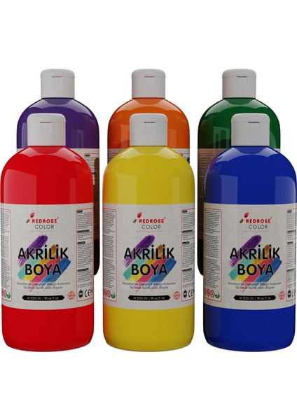 Rose Ara Renkler Akrilik 6'lı Set 6X500 gr