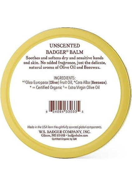 Badger Unscented Hassas Ciltler Için Nemlendirici Balm 56G