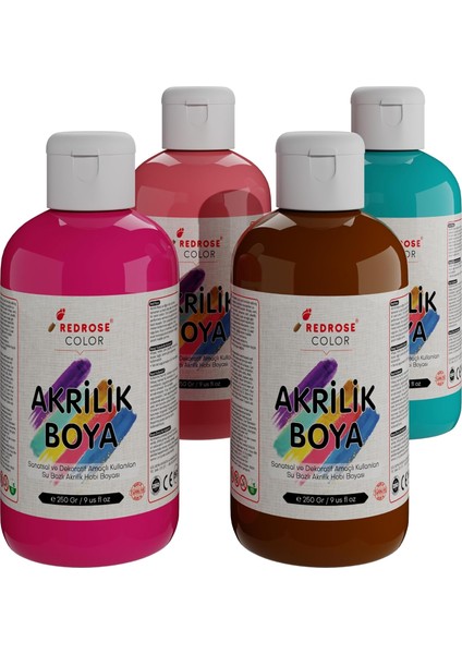 Rose Tamamlayıcı Renkler Akrilik 4'lü Set 4X250 gr