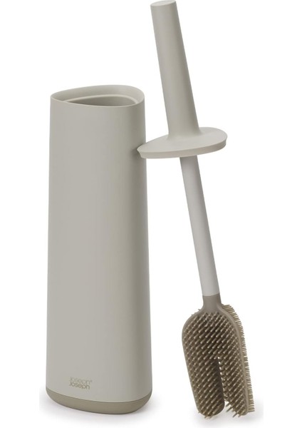 360- Gelişmiş Tuvalet Fırçası ve Saklama Tutucu Seti, Damlatmaz, Tıkanmaz, Üç Kat, Değiştirilebilir Fırça Başlığı, Mat Yüzey, Bej