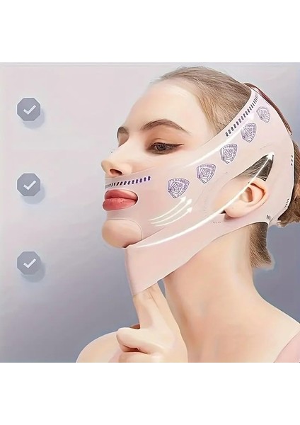 Yüz Korsesi Çene Boyun Bandı Horlama Önleyici Gıdı Yanak Gıdık Toplama (Ten, Tek Ebat)