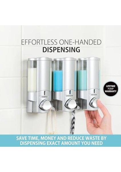Aviva 3'lü Duş Dispenseri, 3X330ML, Gümüş fiyatları