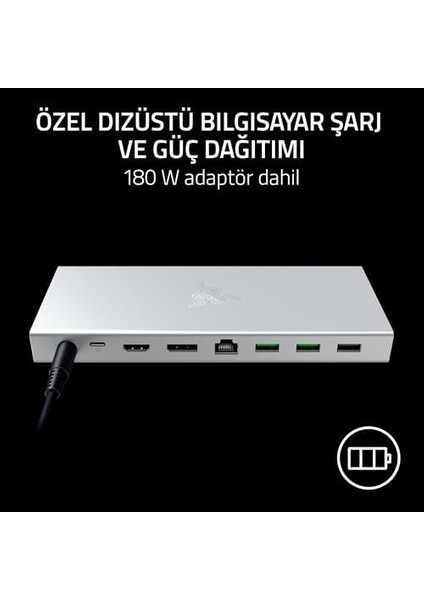 USB 4 - Oyun ve Üretkenlik Için 14 Bağlantı Noktalı Yüksek Hızlı - Çift Ekran Desteği, Cihaz Şarjı (3x Usb-C, 5x Usb-A, Hdmı, Displayport, Gigabit Ethernet) Beyaz fiyatları
