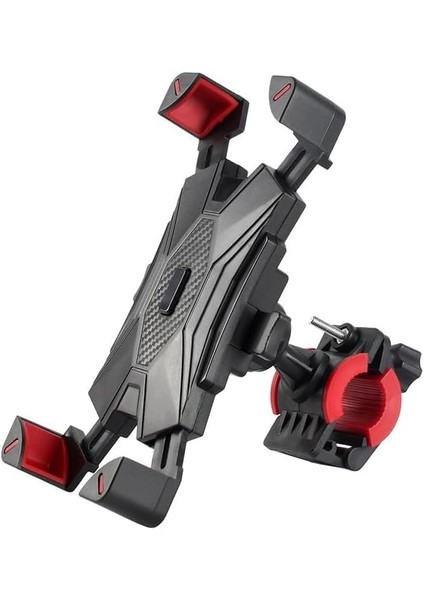 Motosiklet Telefon Tutucu & Bisiklet Telefon Tutacağı 360° Döner Ayarlı Aparat –scooter ve Bebek Arabası Uyumlu, Kaymaz ve Güvenli Abs Plastik Malzeme