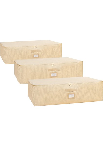 Textile 3'lü Boy Bej Altı Hurç Set 74 x 46 x 22 cm