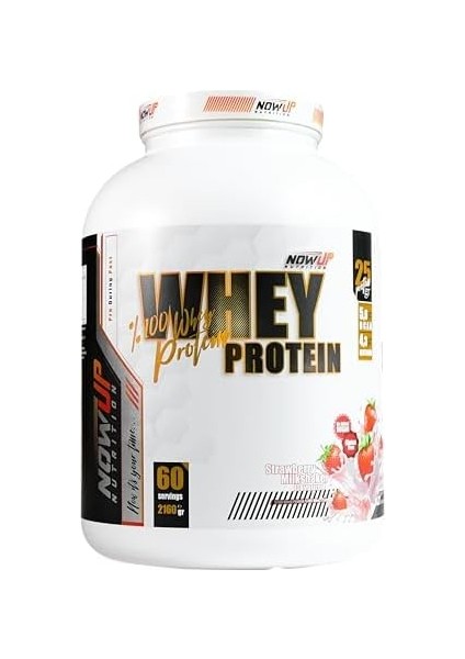 Nowup Nutrıtıon Whey Protein 2160 gr – Kas Gelişimi, Hızlı Emilim ve Yüksek Protein Içeriği – Çilek & Milkshake Aromalı Protein Tozu- 60 Servis fiyatları