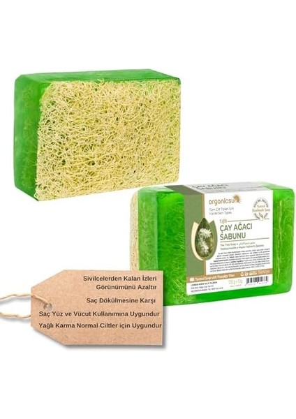 Organicsun Doğal Kabak Lifli Çay Ağacı Sabunu 120 gr Tüm Cilt Tipleri Için Sivilce ve Siyah Nokta Karşıtı fiyatları
