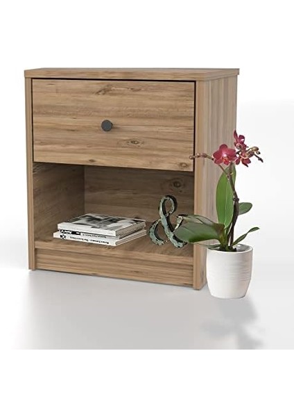 KMD110-CEVIZ Tek Çekmeceli Komodin modelleri