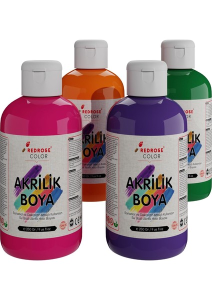 Rose Ara Renkler Akrilik 4'lü Set 4X250 gr