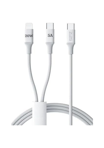 Type-C To Pd Ligtning + Type-C 2ın1 20W 5A Ile Uyumlu Hızlı Şarj ve Data Kablosu fiyatları