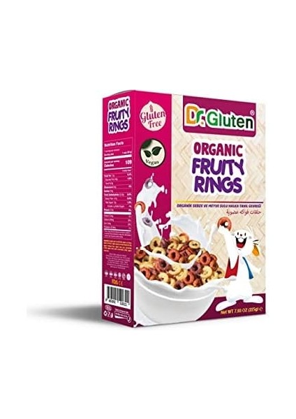 Dr. Gluten Organik Glutensiz Sebze ve Meyve Sulu Halka Tahıl Gevreği fiyatları