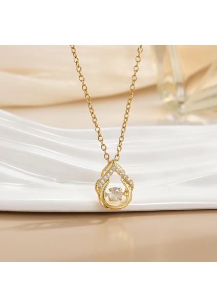 Yeni Basit Titanyum Çelik Kolye Kadın 18K Gül Altın Dört Yapraklı Yonca Kolye Ins Gelgit Net Kırmızı Patlama Modelleri Köprücük Kemiği Zinciri (Yurt Dışından)