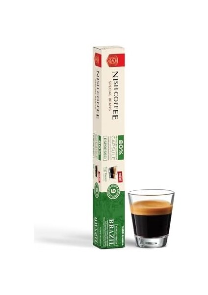 Nish Kahve Single Orijin Kapsül Kahve Brasil Nespresso Uyumlu 10 Adet modelleri