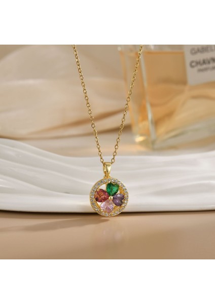 Yeni Kıdemli Işık Duygusu Lüks Mikro Set Zirkonya Bakır 18 Ayar Altın Kaplama Kolye Kolye Köprücük Kemiği Zinciri Takı ile Kadın Moda (Yurt Dışından)