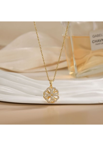 Yeni Kıdemli Işık Duygusu Lüks Mikro Set Zirkonya Bakır 18 Ayar Altın Kaplama Kolye Kolye Köprücük Kemiği Zinciri Takı ile Kadın Moda (Yurt Dışından)