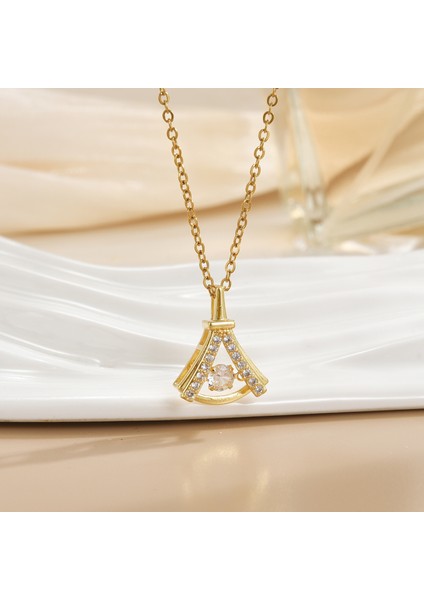 Yeni Basit Titanyum Çelik Kolye Kadın 18K Gül Altın Dört Yapraklı Yonca Kolye Ins Gelgit Net Kırmızı Patlama Modelleri Köprücük Kemiği Zinciri (Yurt Dışından)