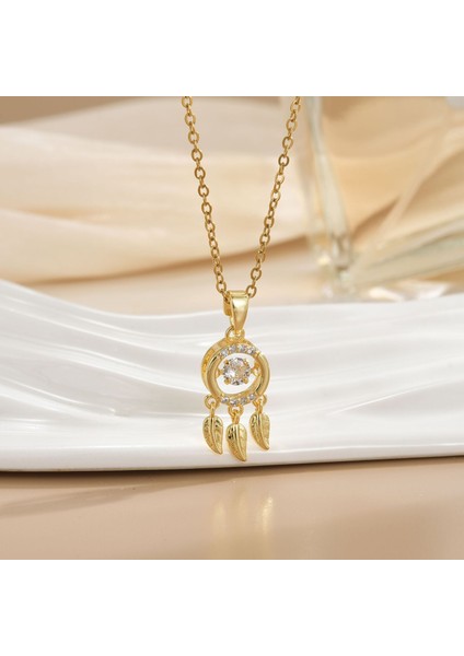 Yeni Basit Titanyum Çelik Kolye Kadın 18K Gül Altın Dört Yapraklı Yonca Kolye Ins Gelgit Net Kırmızı Patlama Modelleri Köprücük Kemiği Zinciri (Yurt Dışından)