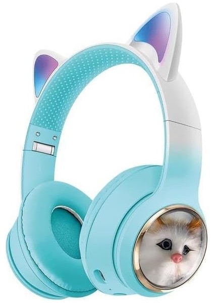 5.3 Kedili Kulak Üstü Kulaklık Yeşil Blt-45