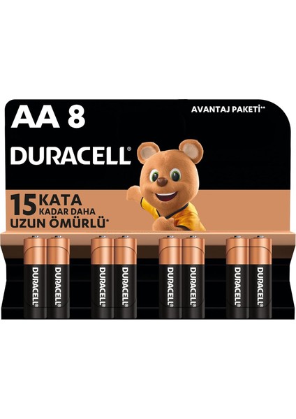 Aa Alkalin Kalem Pil (8'li Paket) 1,5 V LR6/MN1500