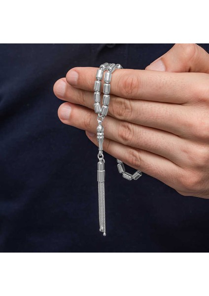 Gümüş Kapsül Kesim Erkek Tesbih