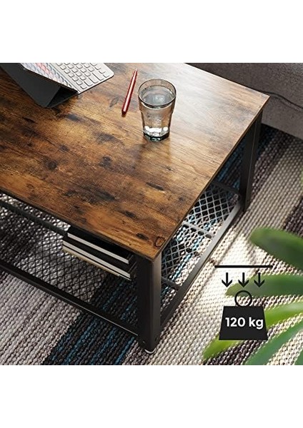 Sehpa, 2 Katlı Oturma Odası Masası, Raflı, Tv Masası, Metal Çerçeve, Ayarlanabilir Ayaklar, Oturma Odası Için, Endüstriyel Tarz, /siyah LCT61X fiyatları